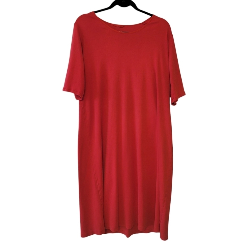 Lands End‎ Red Cotton T-Shirt Midi Dress Size Large